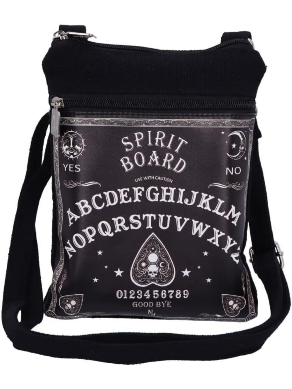 Mystical Spirit Board Shoulder Bag - Black, 23cm, Gothic Chic Accessory